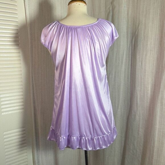 Vintage | Women’s | Pajamas | S | Light Purple Lace Pajamas Satin Tunic Nightwea - Picture 4 of 5